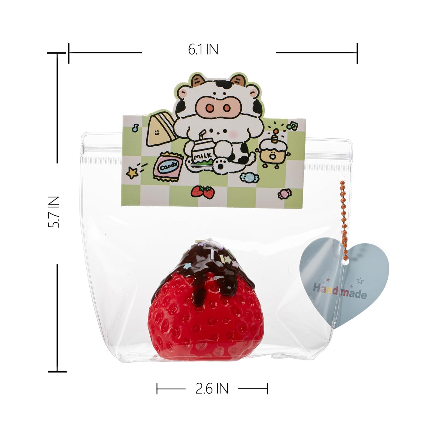 QCROAD SQUISHY Handmade Big Taba Strawberry Squishy – Silicone Fidget Stress Relief Toy