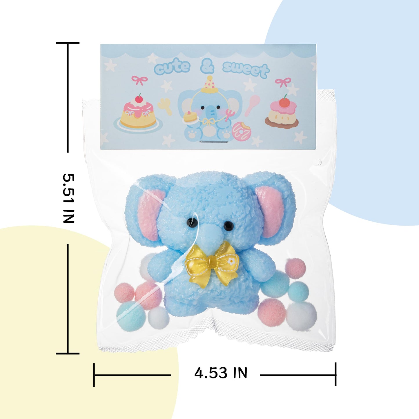 QCROAD SQUISHY Handmade Taba Blue Elephant Squishy – Silicone Fidget Toy for Kids & Adults