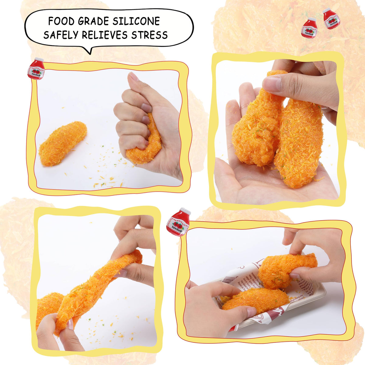 QCROAD SQUISHY Handmade Taba Fried Chicken Squishy – Realistic Silicone Stress Toy