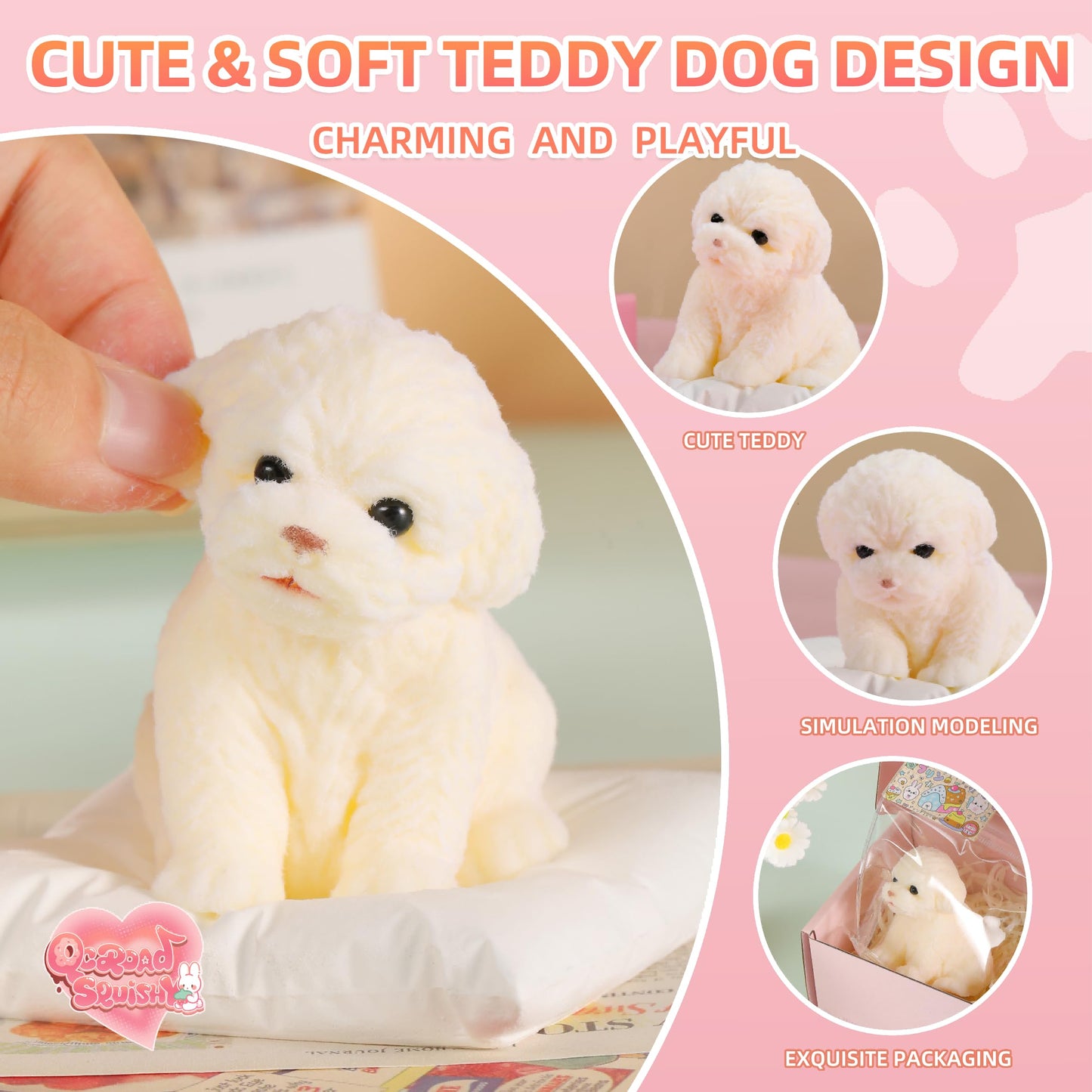 QCROAD SQUISHY Puppy Taba – Ultra-Soft Silicone Dog Squishy