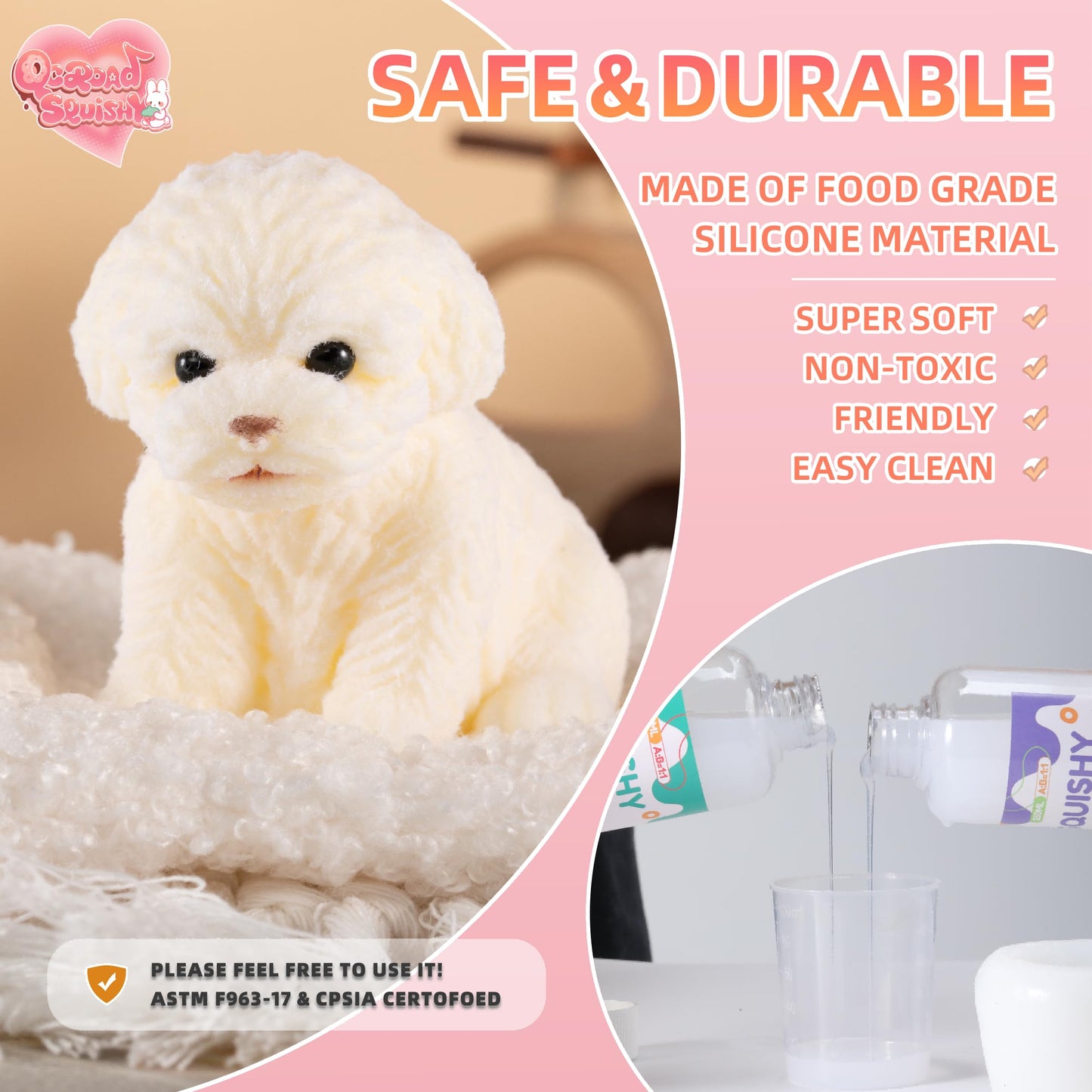 QCROAD SQUISHY Puppy Taba – Ultra-Soft Silicone Dog Squishy