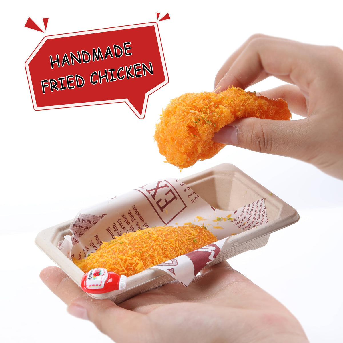 QCROAD SQUISHY Handmade Taba Fried Chicken Squishy – Realistic Silicone Stress Toy