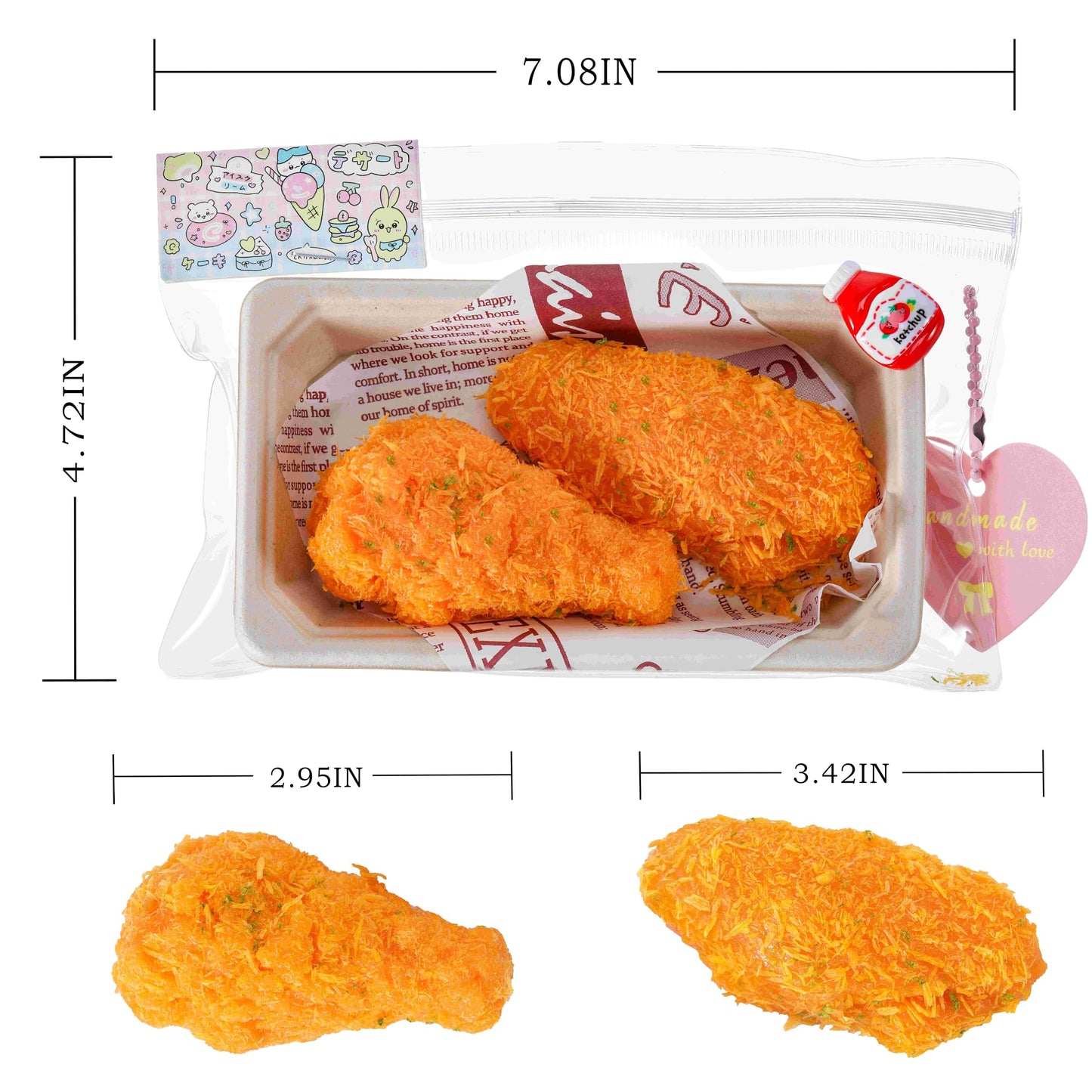 QCROAD SQUISHY Handmade Taba Fried Chicken Squishy – Realistic Silicone Stress Toy