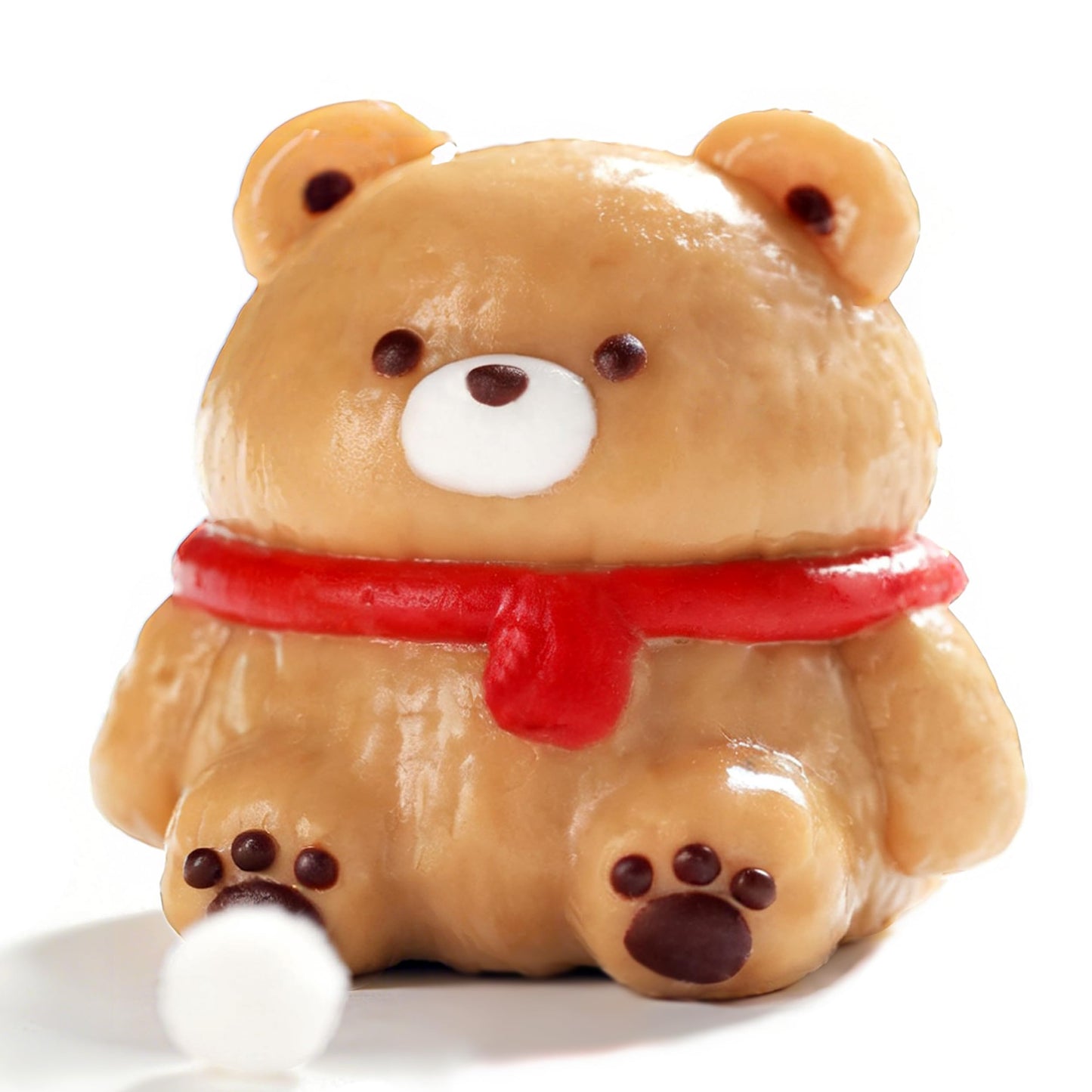 QCROAD SQUISHY Taba Bear Squishy - Original Silicone Stress Relief Toy (Red Scarf Bear)