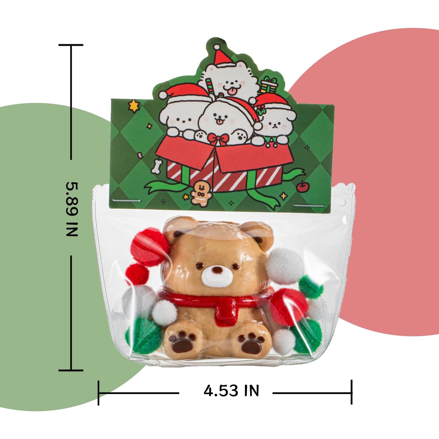 QCROAD SQUISHY Taba Bear Squishy - Original Silicone Stress Relief Toy (Red Scarf Bear)