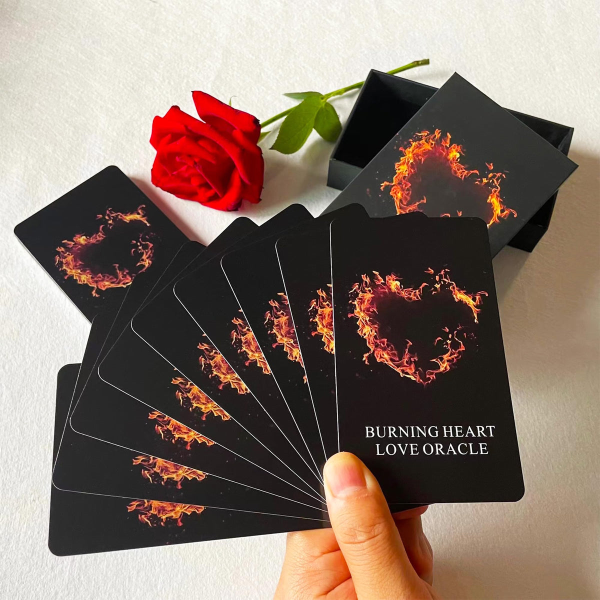 Qcsdckot QUEENOFPAIN Burning Heart Love Oracle Cards Deck – Twin Flame Insights