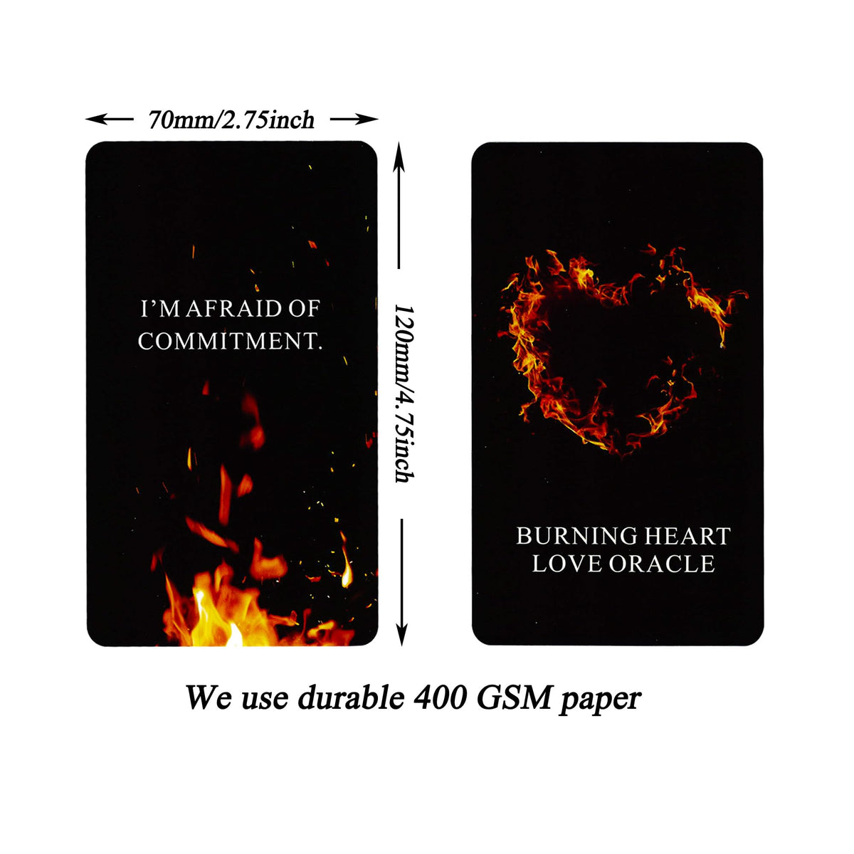 Qcsdckot QUEENOFPAIN Burning Heart Love Oracle Cards Deck – Twin Flame Insights