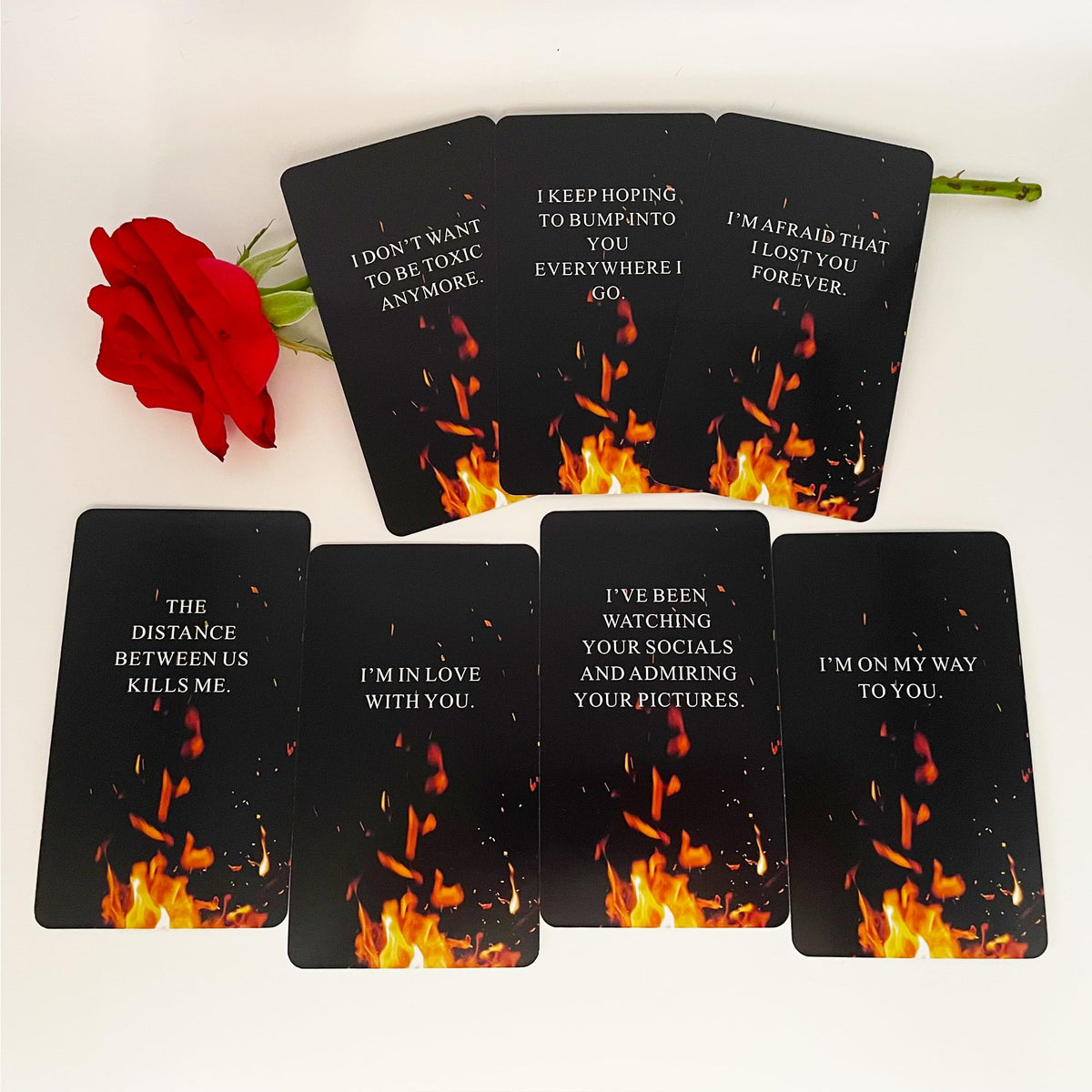 Qcsdckot QUEENOFPAIN Burning Heart Love Oracle Cards Deck – Twin Flame Insights