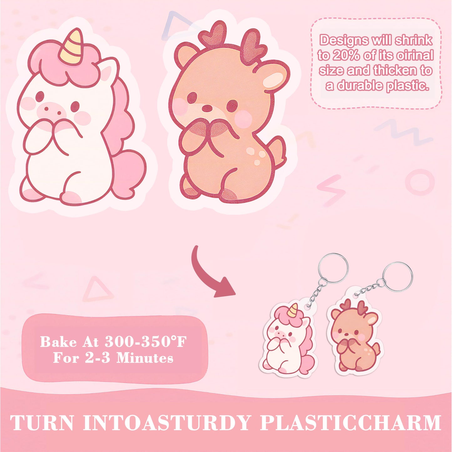 QDBNW 30-Piece Shrink Plastic Sheets Kit – 5.8 x 4.1 in DIY Keychains & Shrink Art