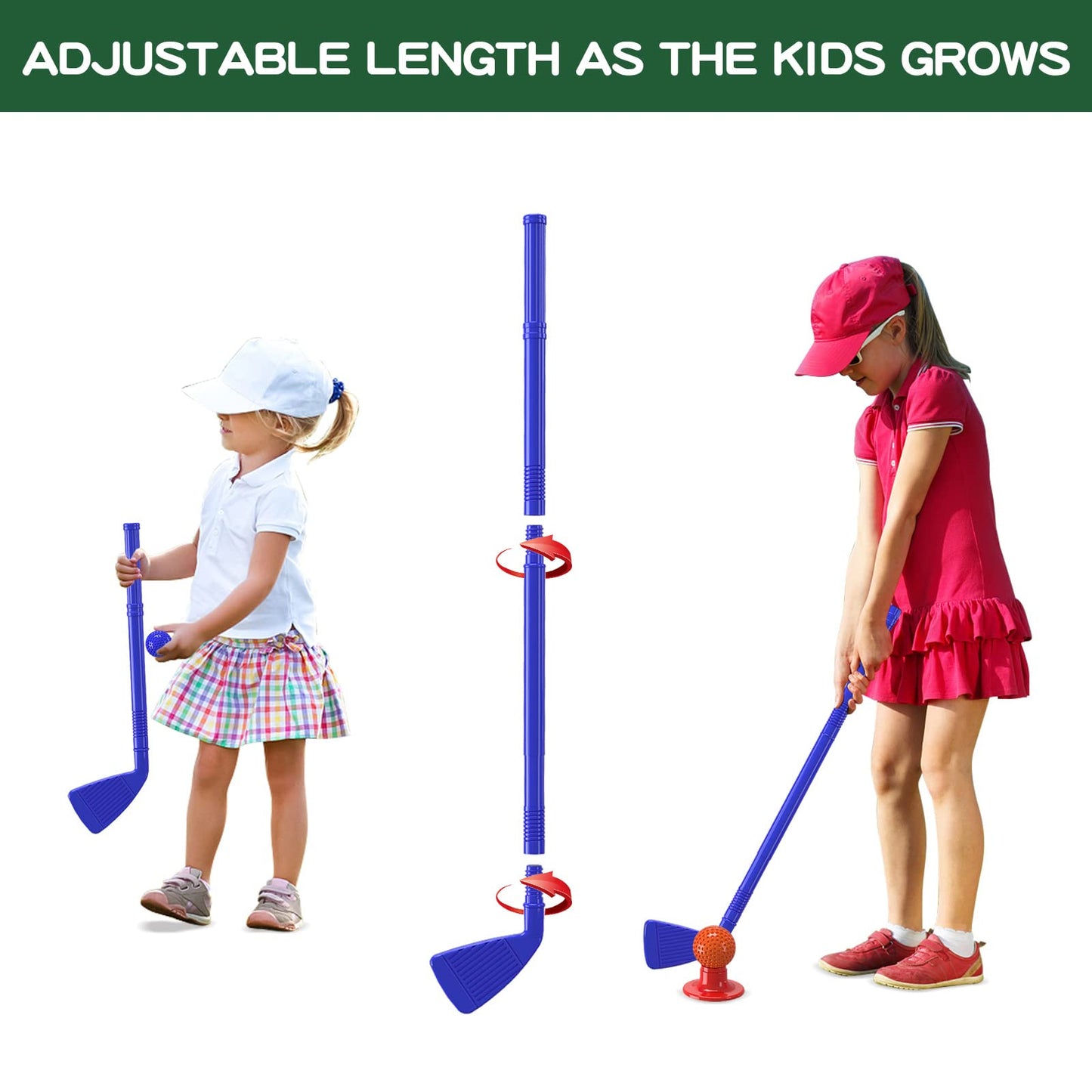 QDRAGON Kids Golf Set: 2-in-1 Toddler Golf & Cornhole for Indoor/Outdoor Play, Ages 3-8, Blue