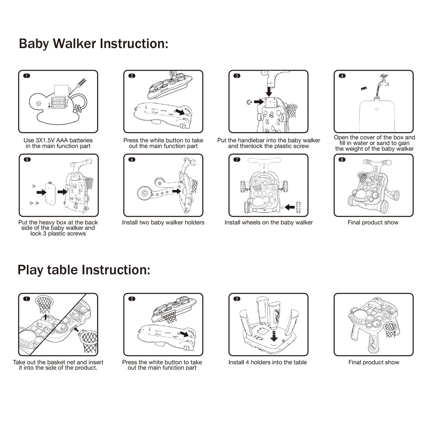 QDRAGON 3-in-1 Baby Walker & Activity Center – Pink Sit-to-Stand, Music Panel, 12+ Months