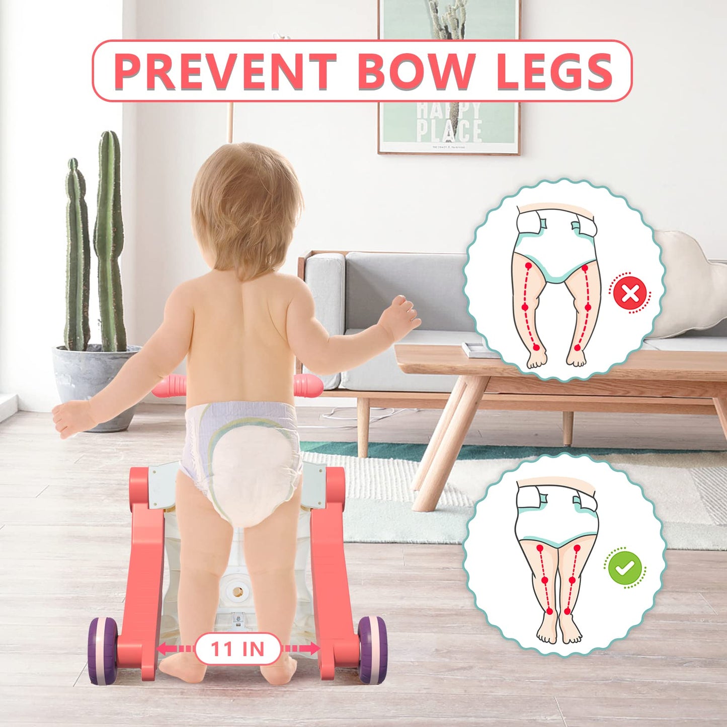 QDRAGON 5-in-1 Walker for Baby — 5 Modes, Red