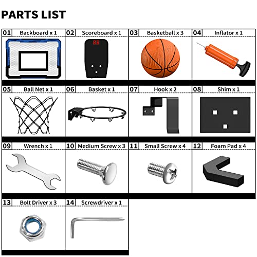 QDRAGON Indoor Basketball Hoop for Kids – Over-the-Door Mini Hoop with Scoreboard
