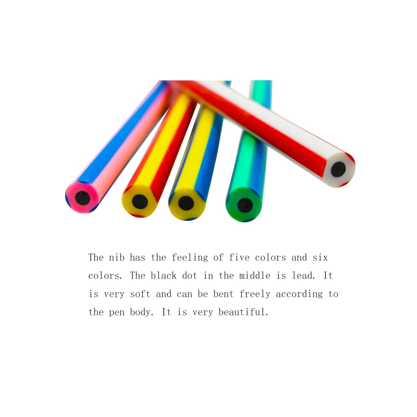 QDXATIVP 40PCS Colorful Stripe Flexible Bendable Pencils with Erasers