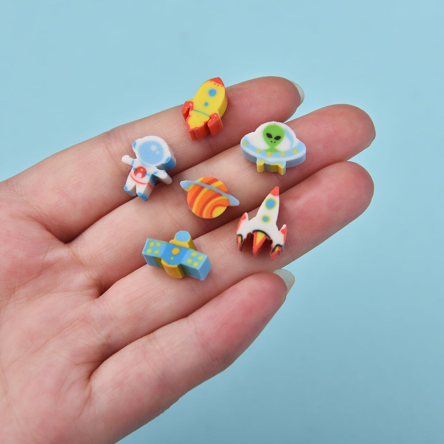QDXATIVP 300Pcs Mini Pencil Erasers for Kids – Outer Space Set