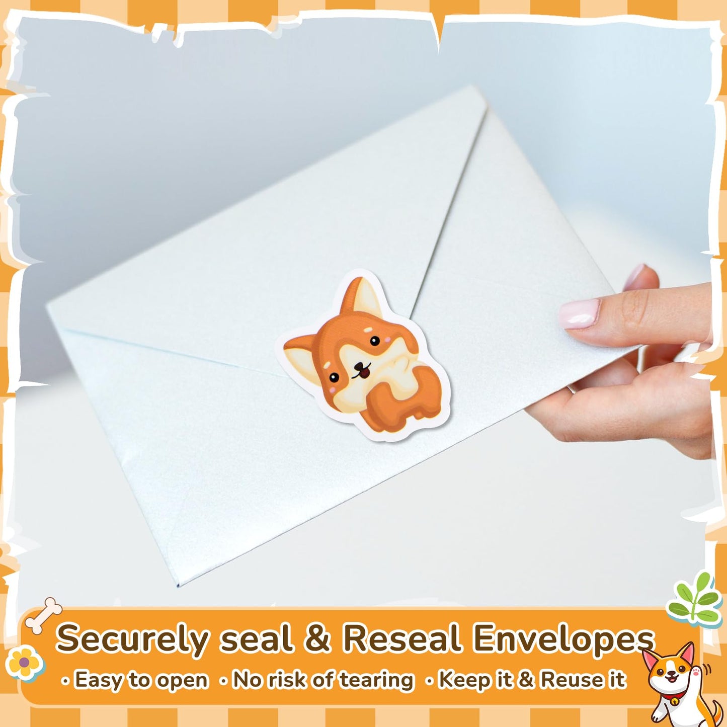 Qeeenar 1 Roll Dog Stickers – 500 Watercolor Stickers for Crafts & Party Favors