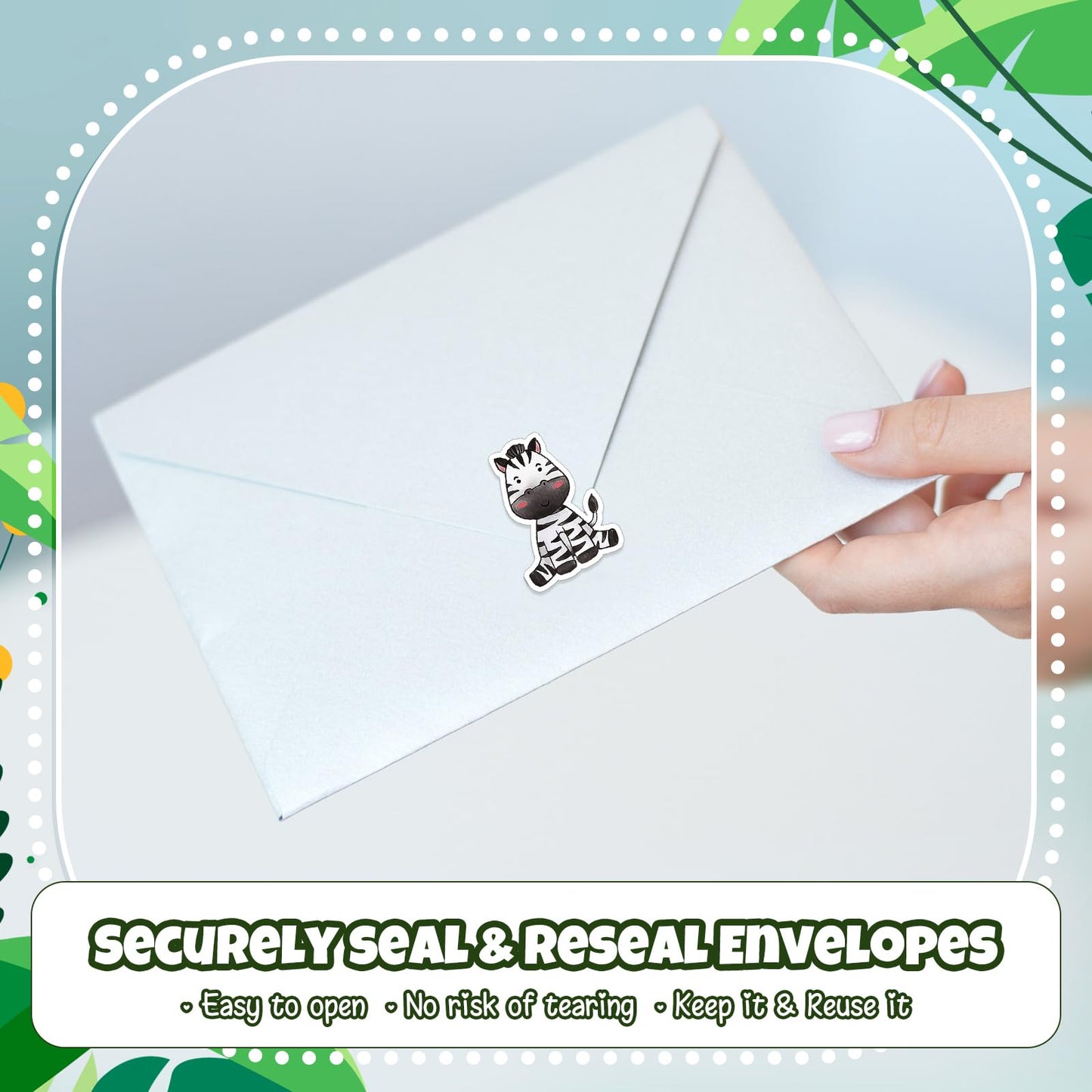 Qeeenar Jungle Animal Stickers Roll – 500 Pcs, Party Favors & Rewards