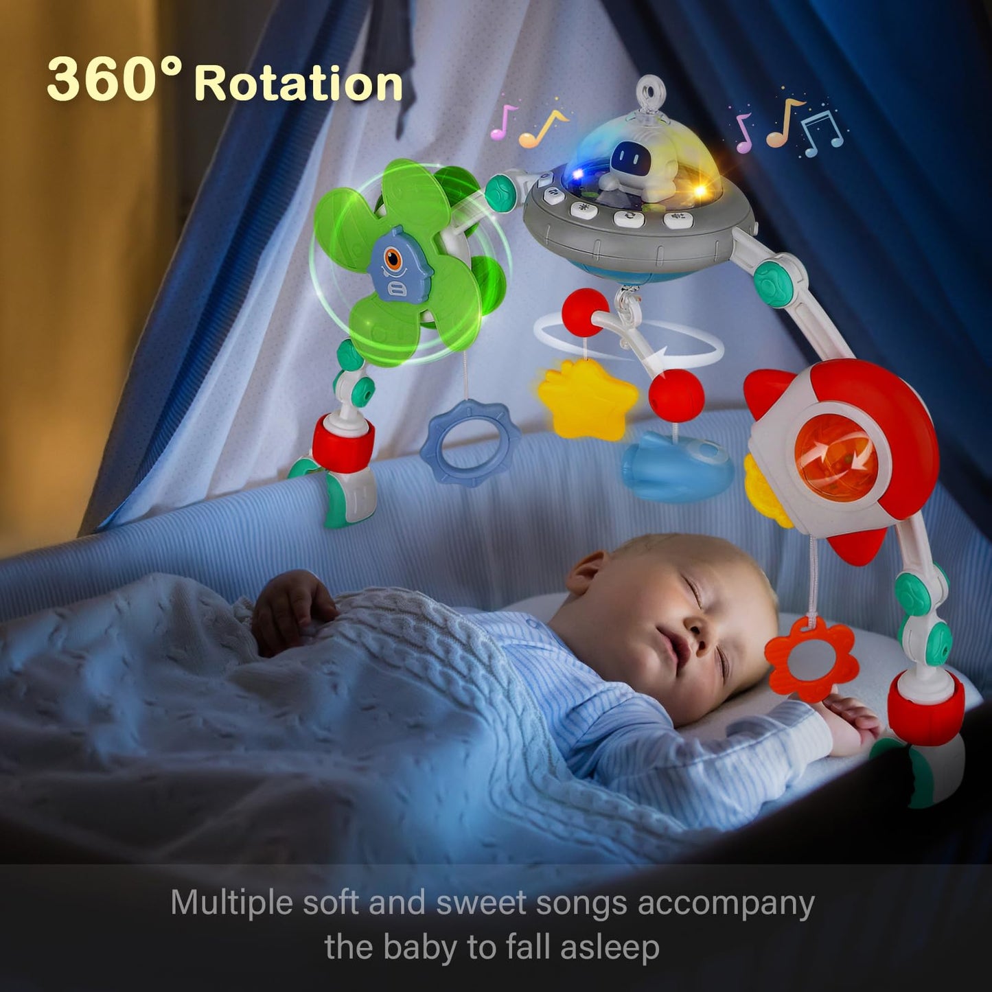 qesfir Musical Baby Stroller Arch Toys | Travel Car Seat & Pram Activity Arch