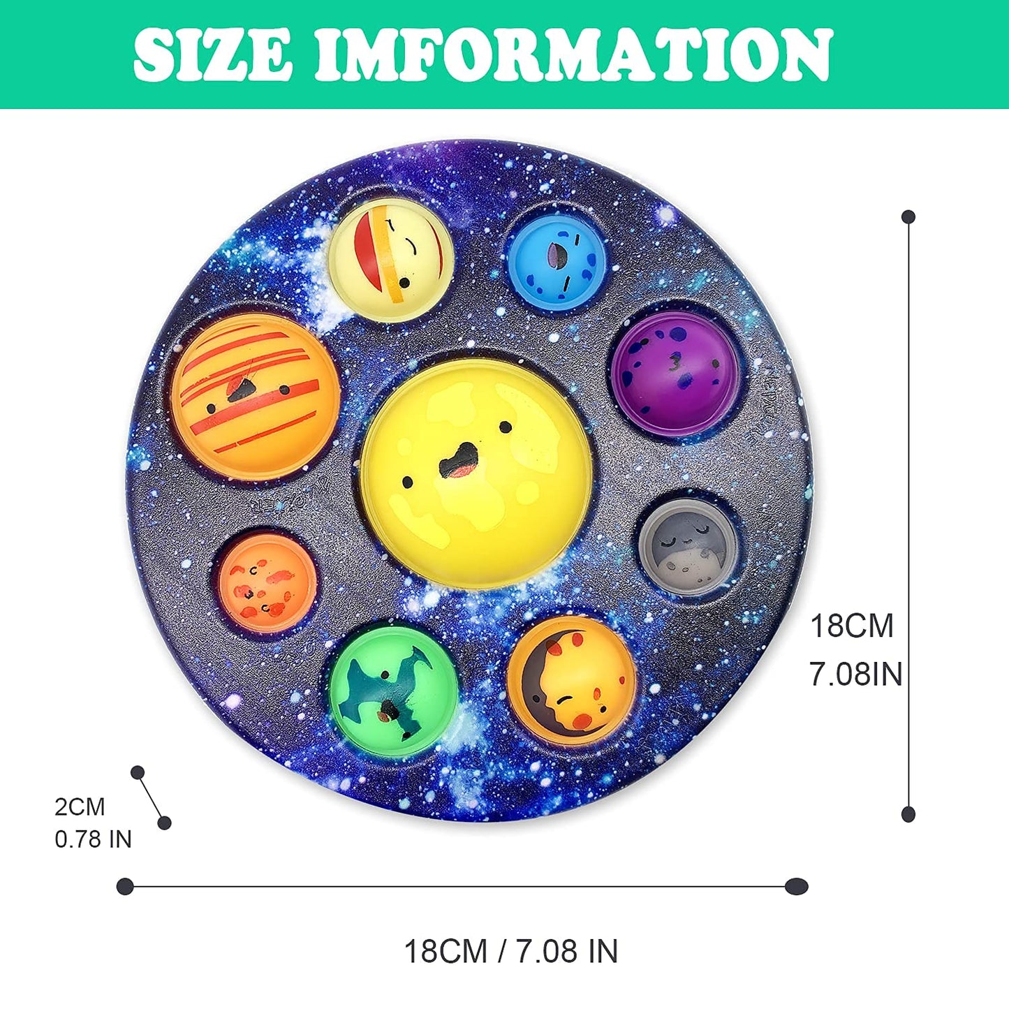 QETRABONE Eight Planet Cave Bubble Fidget Toy | Galaxy Cave Digits for Sensory Play and Focus