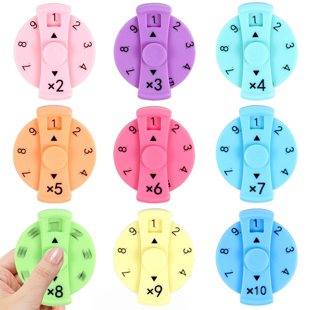 QETRABONE 9 Pcs Math Fidget Spinners – Learn Multiplication & Division