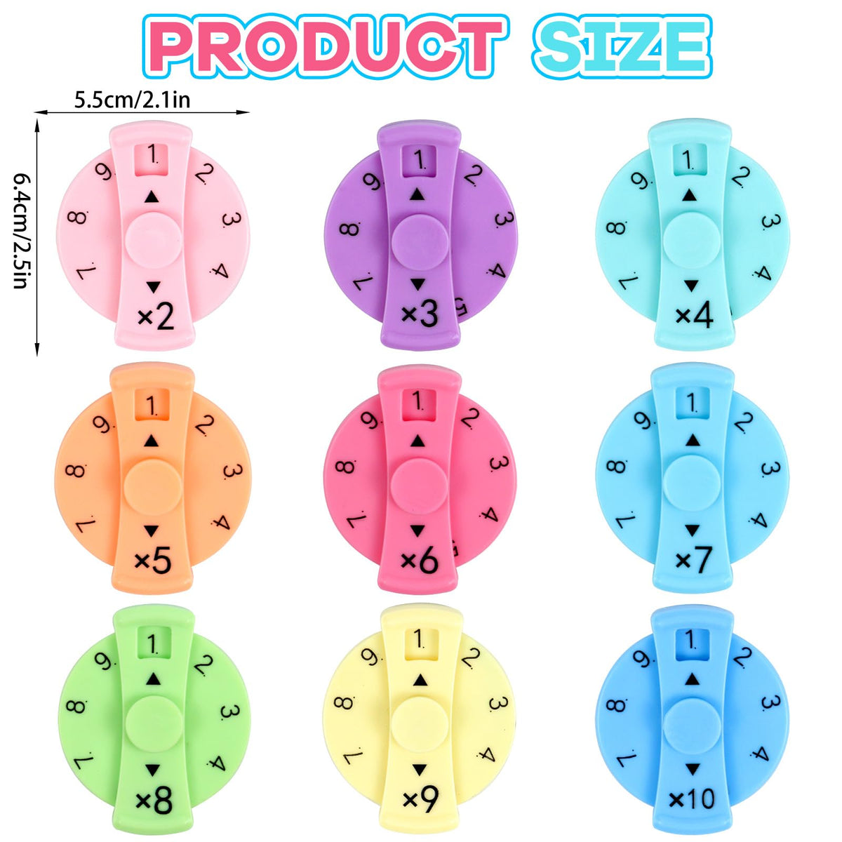 QETRABONE 9 Pcs Math Fidget Spinners – Learn Multiplication & Division