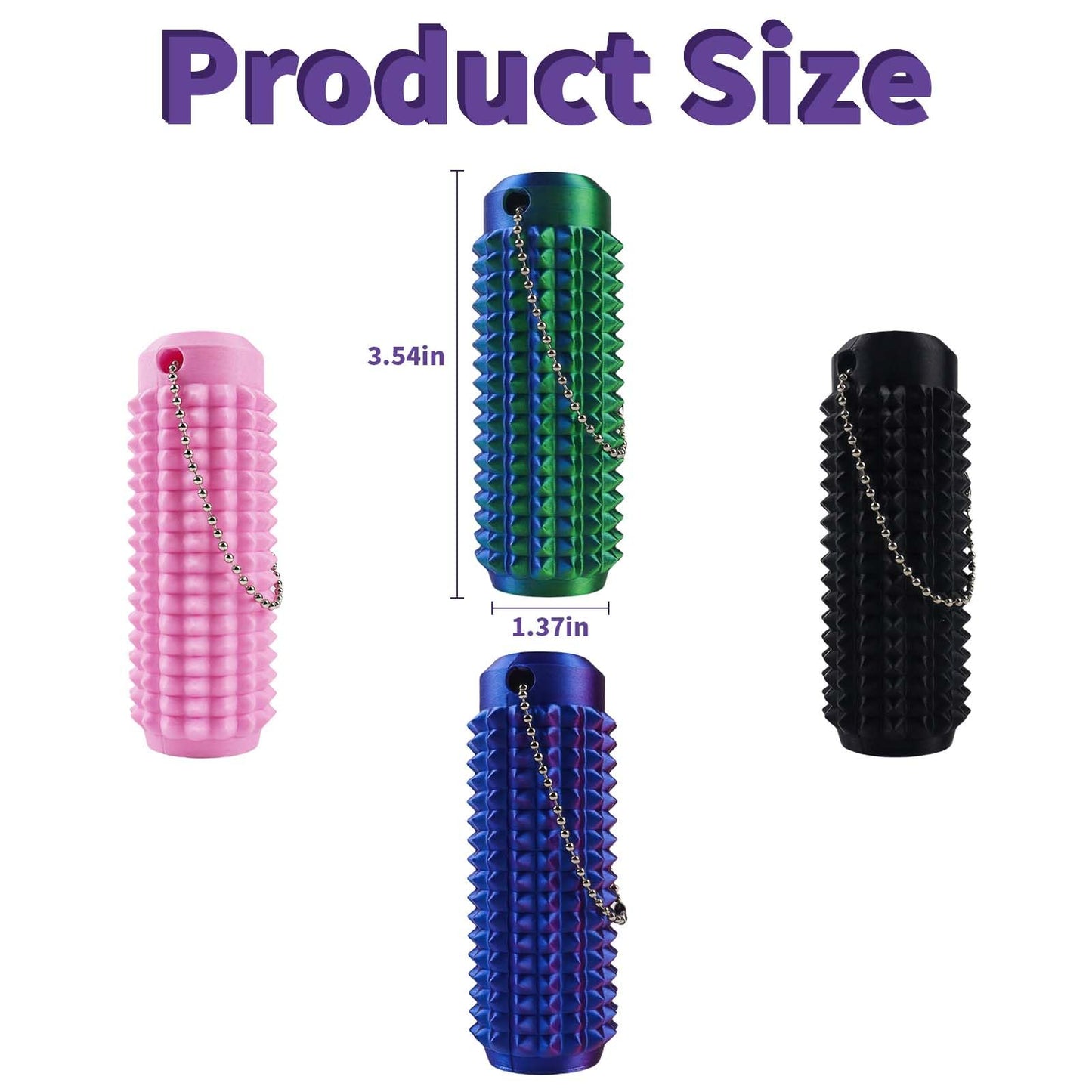 QETRABONE 4 Pcs Pain Stim Fidget Keychain – Spiky Sensory Toys