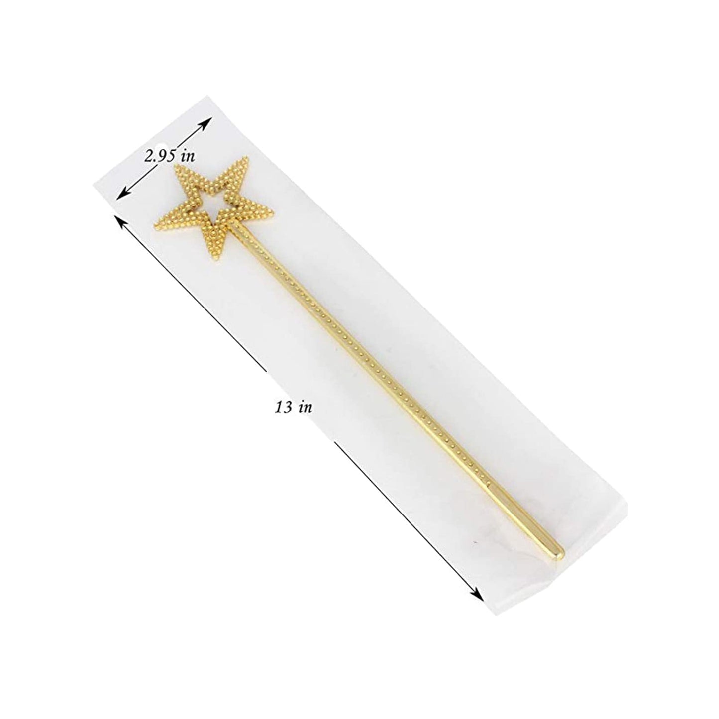 Qeuly Star Wand Gold Fairy Wand 13in – Angel Star Magic Princess Costume Prop