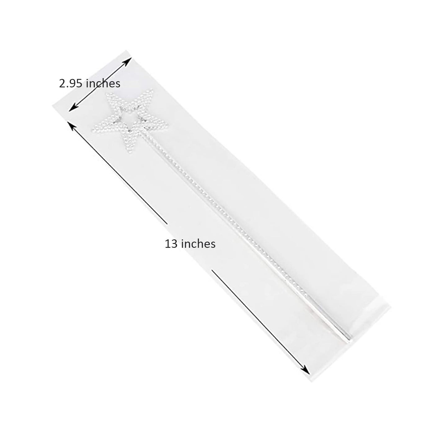 Qeuly Star Wand 13 Inches – Silver Fairy Princess Wand for Dress-Up, Halloween & Party Fun