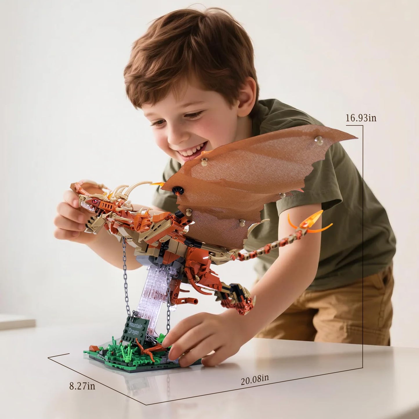 QFJ Ideas Magic Wiki Fire Dragon Building Set – 886 Pcs, LEGO-Compatible Potter-Inspired MOC