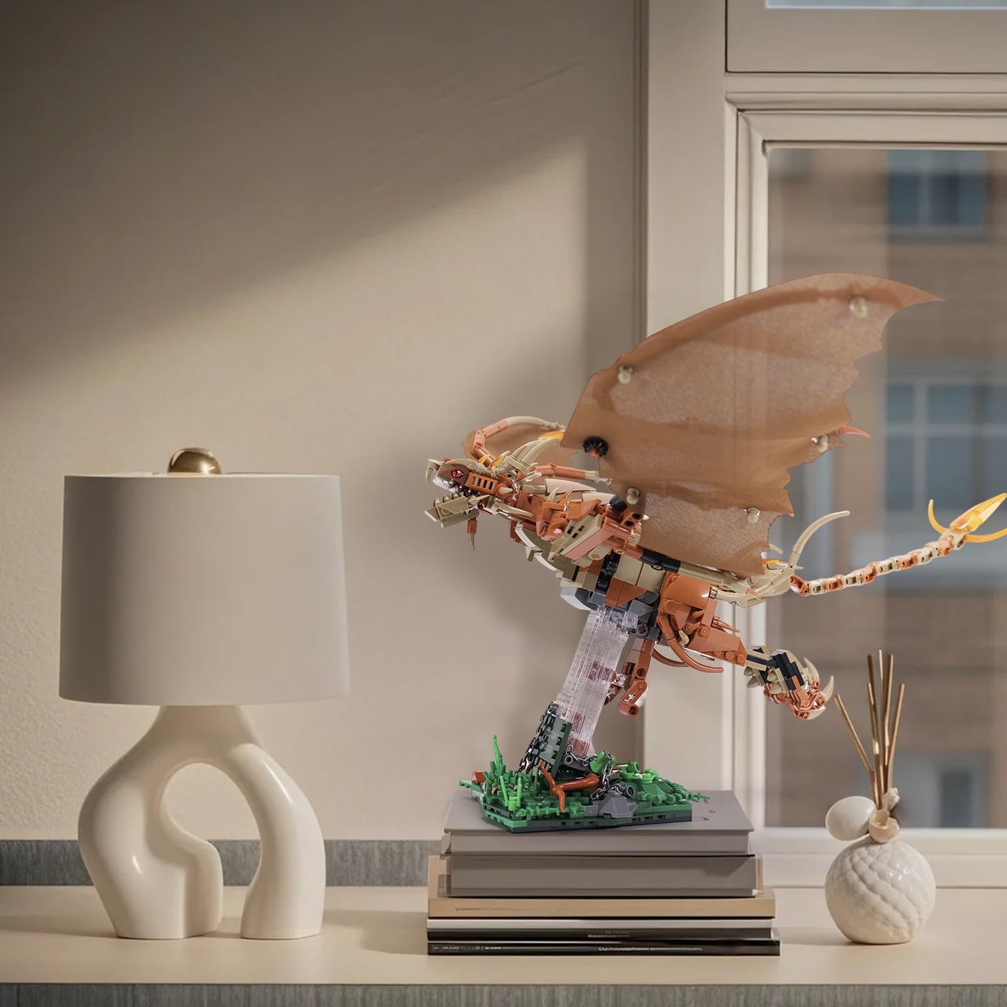QFJ Ideas Magic Wiki Fire Dragon Building Set – 886 Pcs, LEGO-Compatible Potter-Inspired MOC