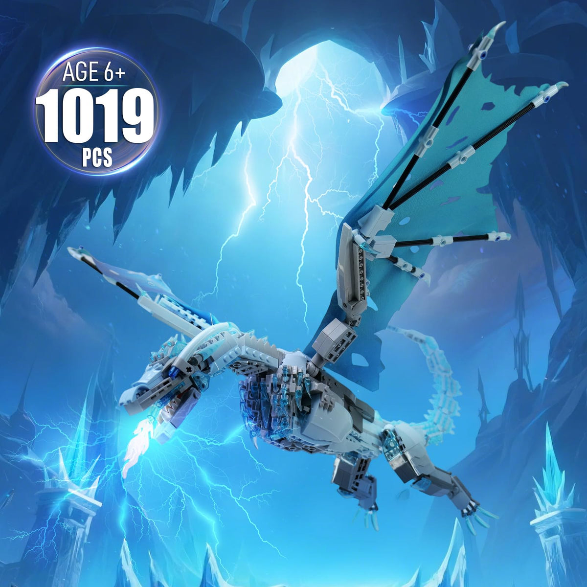 QFJ Ideas Ice Dragon Building Set – 1019 PCS for GOT Fans and Collectors
