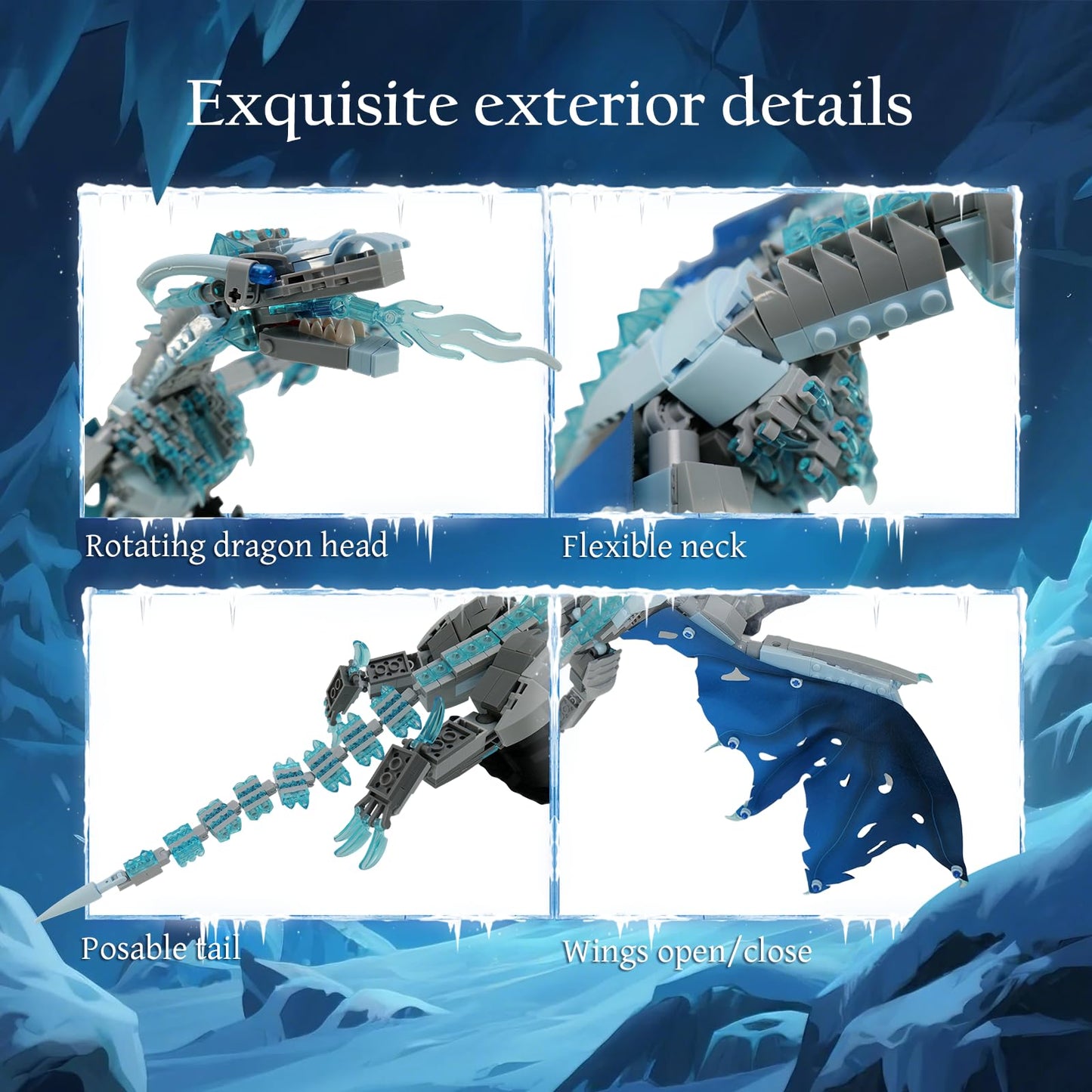 QFJ Ideas Ice Dragon Building Set – 1019 PCS for GOT Fans and Collectors
