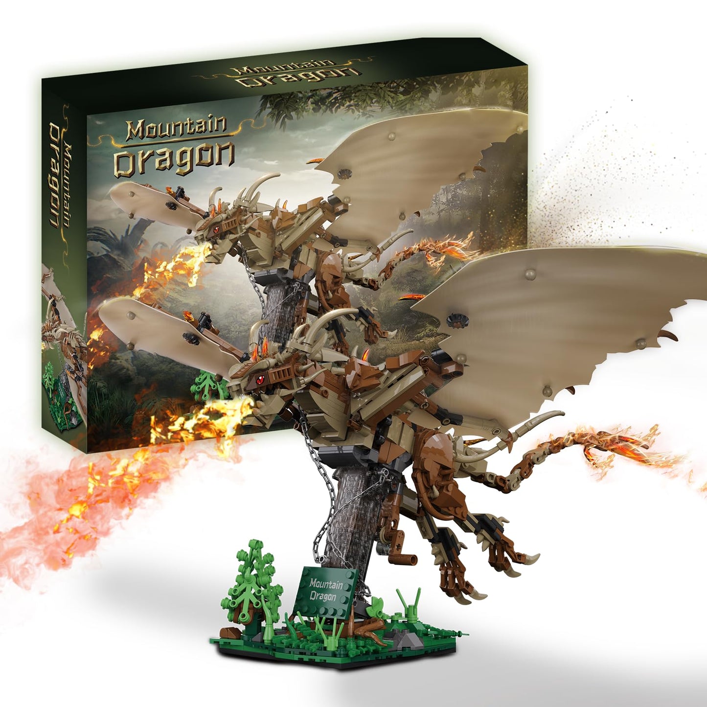 QFJ Ideas Magic Wiki Fire Dragon Building Set – 886 Pcs, LEGO-Compatible Potter-Inspired MOC