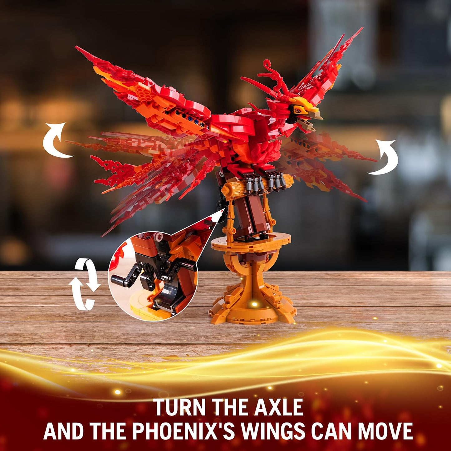 QFJ Moc Fire Phoenix Building Set – 938-Piece LEGO-Compatible STEM Model for Adults & Kids 8+