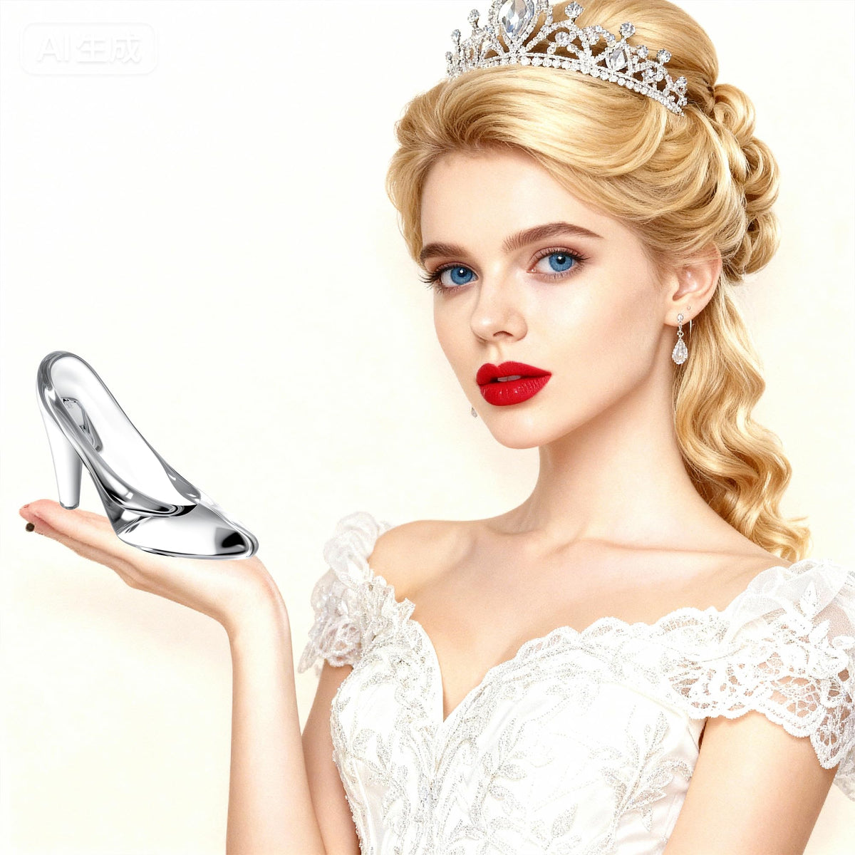 QFkris Cinderella Glass Slipper – Princess Room Decor, 4.3in