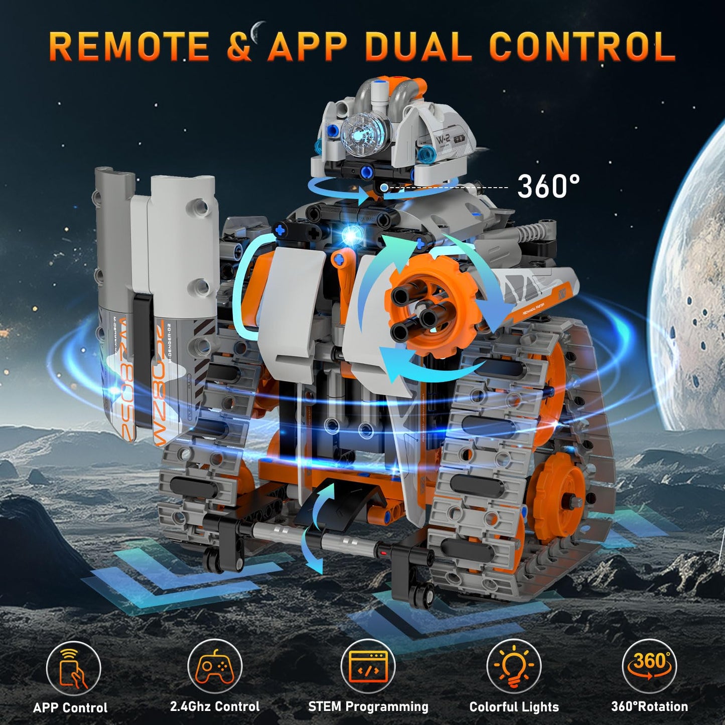 QHECTTY 5-in-1 STEM Building Kit for Kids 6–14 | Remote & App-Controlled Robotic Tanks & Cars | 552 Pcs