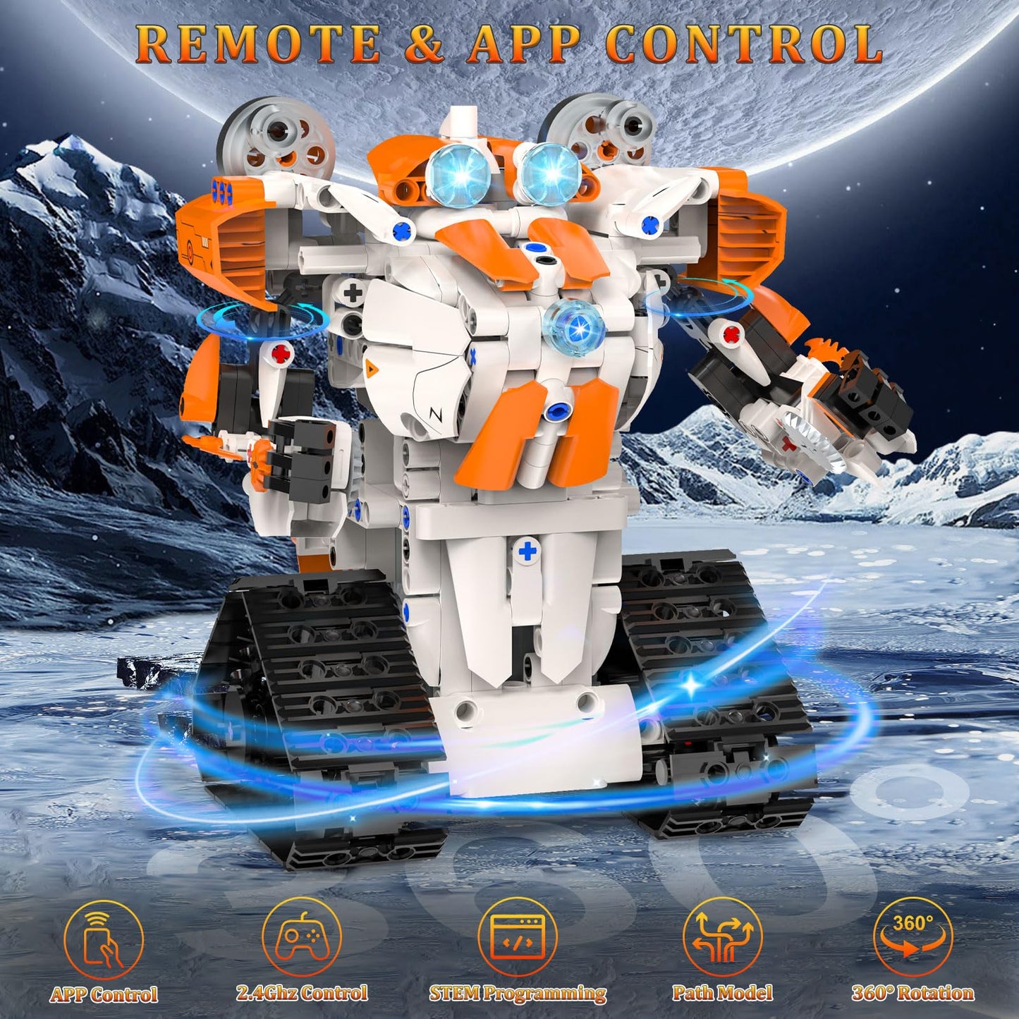 QHECTTY 5-in-1 STEM Robot Building Kit for Kids — Remote & App Controlled, 689 Pcs