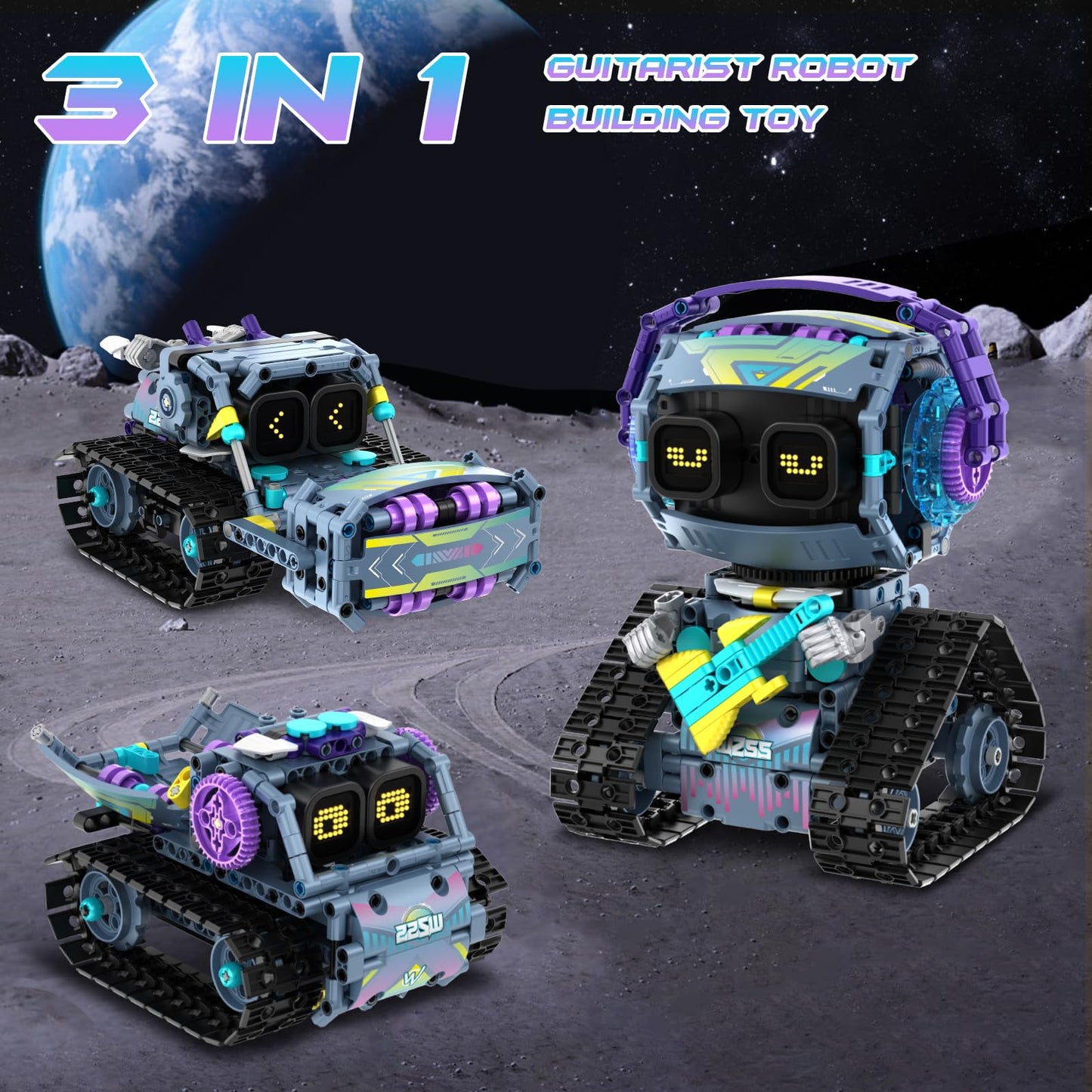 QHECTTY STEM Robot Building Kit - 3-in-1, Remote & App Controlled, 433 Pieces