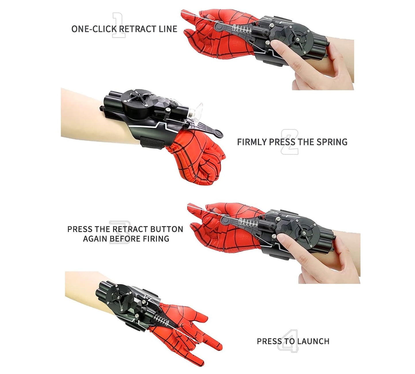 QHJIU Spider Web Shooter – Real Web Slinger for Kids, Durable & Safe