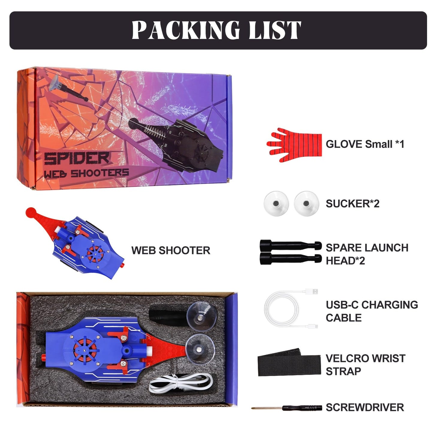 QHJIU Spider Web Shooter – Real Web Slinger for Kids, Durable & Safe