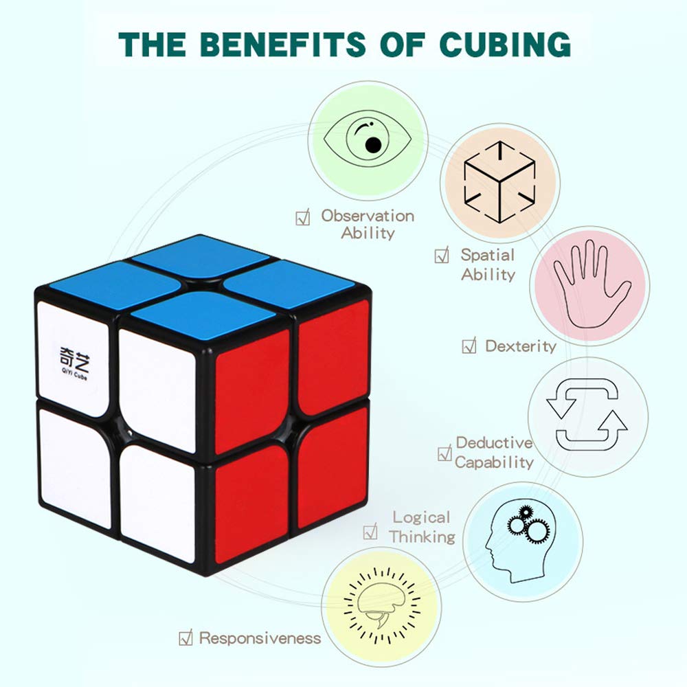 QIYI Qidi 2x2 Speed Cube – Smooth Turns, Bright-Light Sticker, Classic Colors