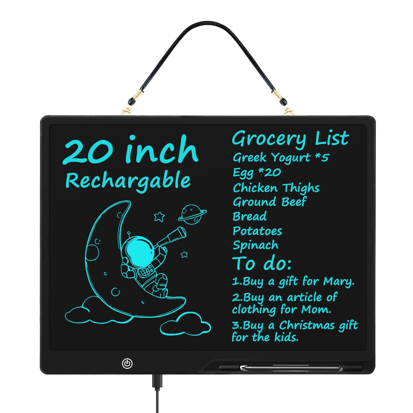 QIAOBUQI 20-Inch Rechargeable LCD Writing Tablet – Extra-Large Drawing Board for Kids & Adults