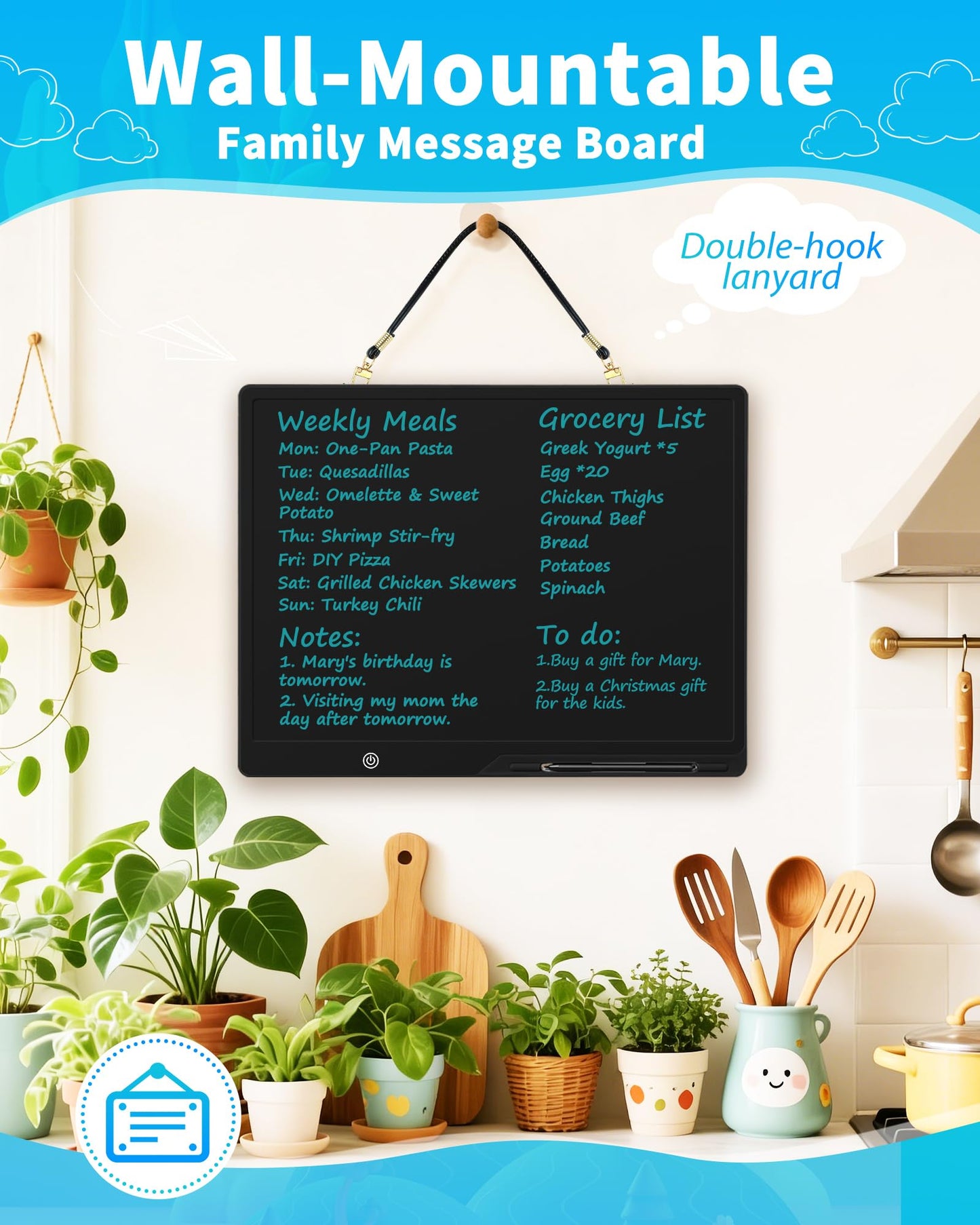 QIAOBUQI 20-Inch Rechargeable LCD Writing Tablet – Extra-Large Drawing Board for Kids & Adults
