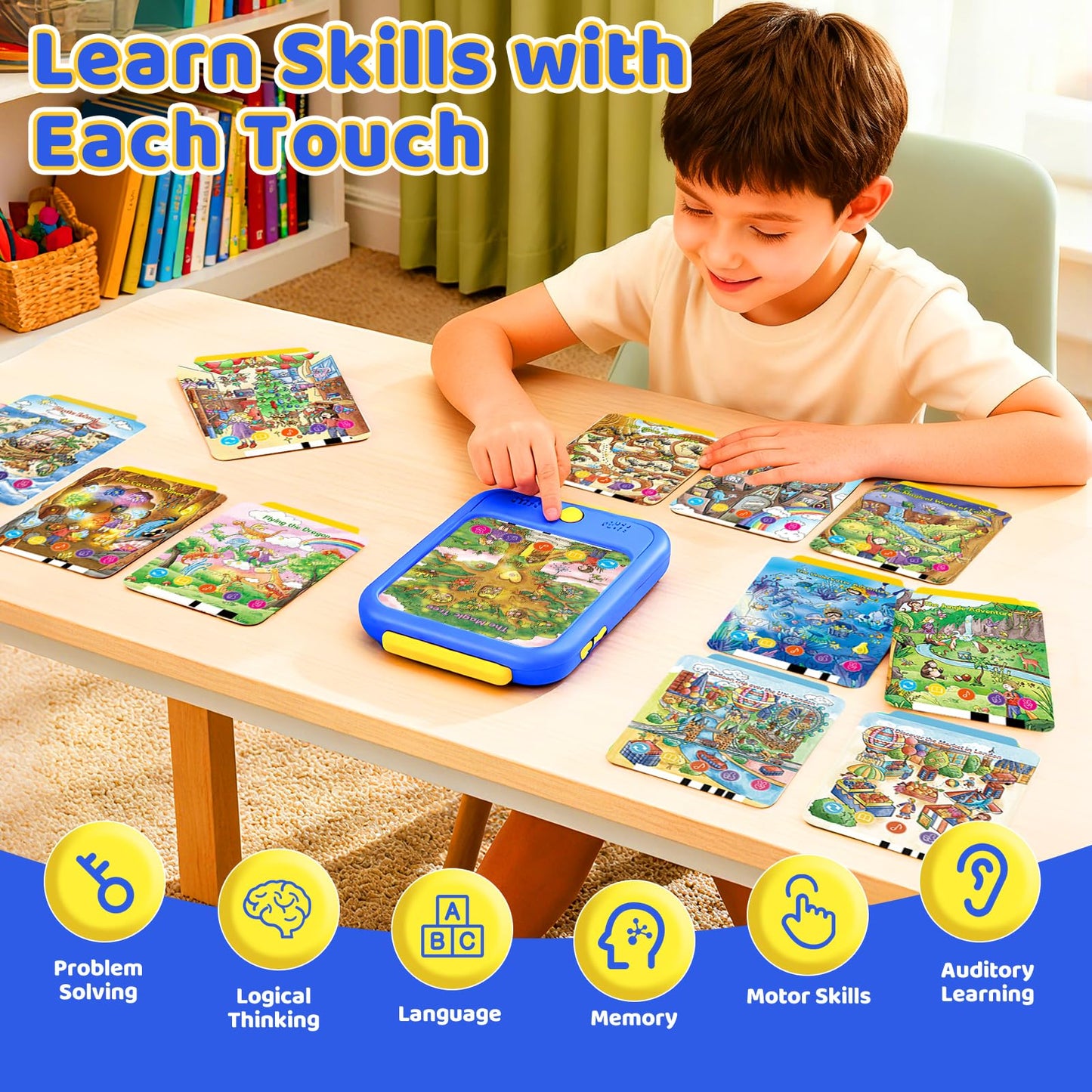 Qiaojoy Kids Learning Tablet – Bilingual Montessori Toy for Toddlers (3-6) with 2000+ Sounds