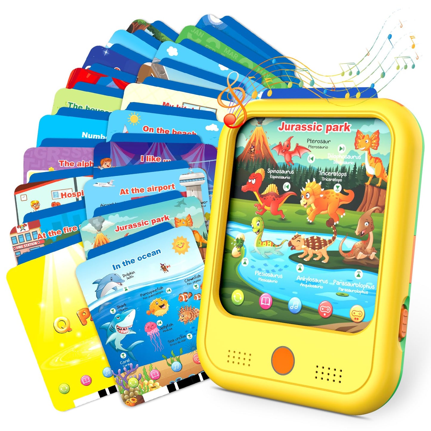 Qiaojoy Kids Learning Tablet | Bilingual Learning Pad for Toddlers 2-5 – Alphabet, Numbers, Time & More
