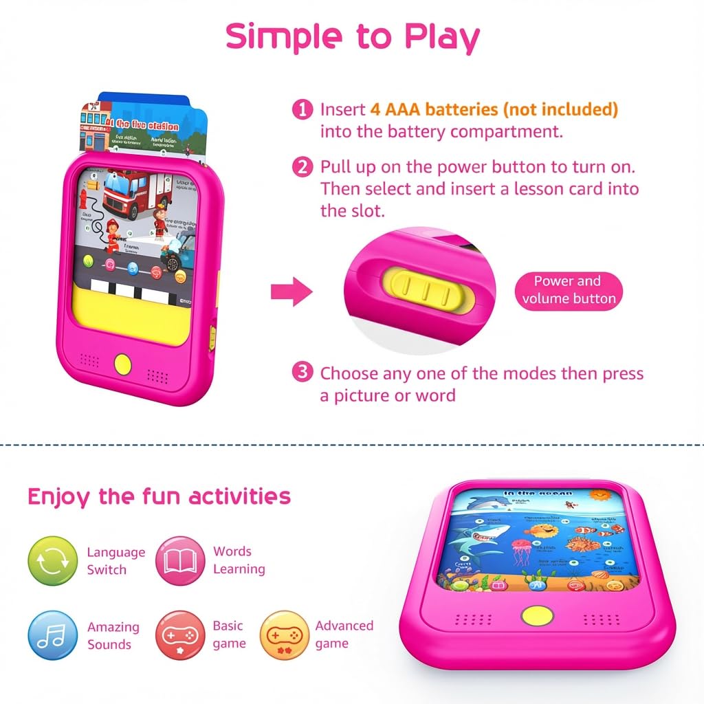 Qiaojoy Kids Learning Tablet – Bilingual Educational Pad for Toddlers 2–5