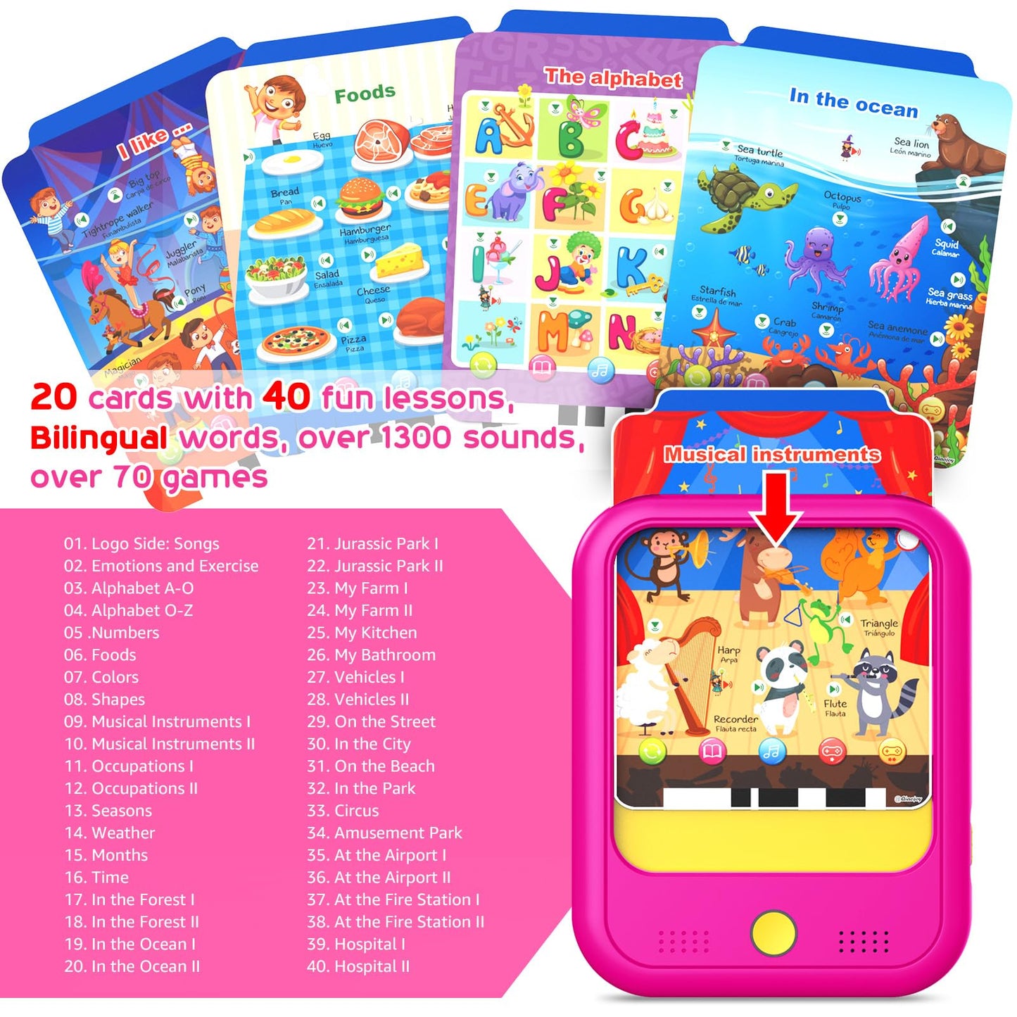 Qiaojoy Kids Learning Tablet – Bilingual Educational Pad for Toddlers 2–5