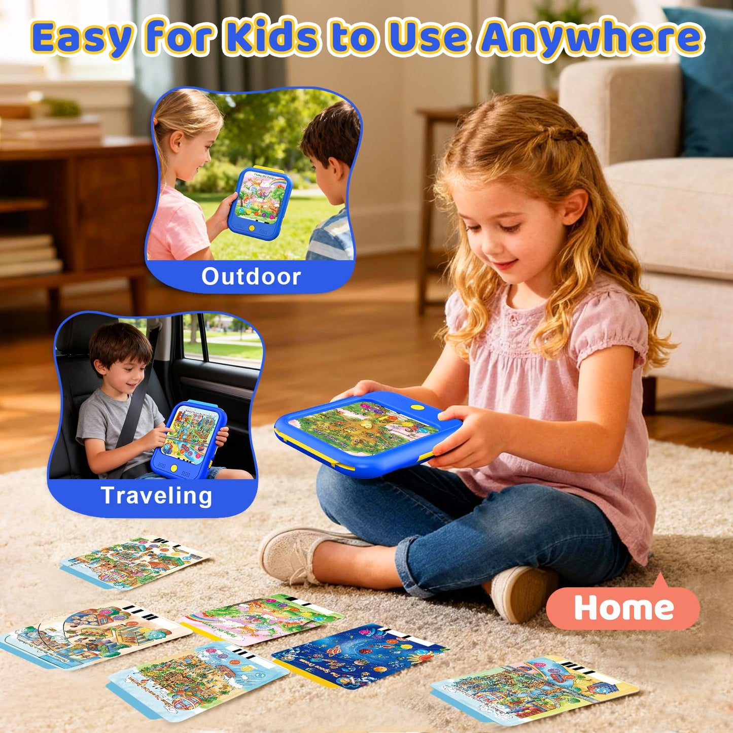 Qiaojoy Kids Learning Tablet – Bilingual Montessori Toy for Toddlers (3-6) with 2000+ Sounds