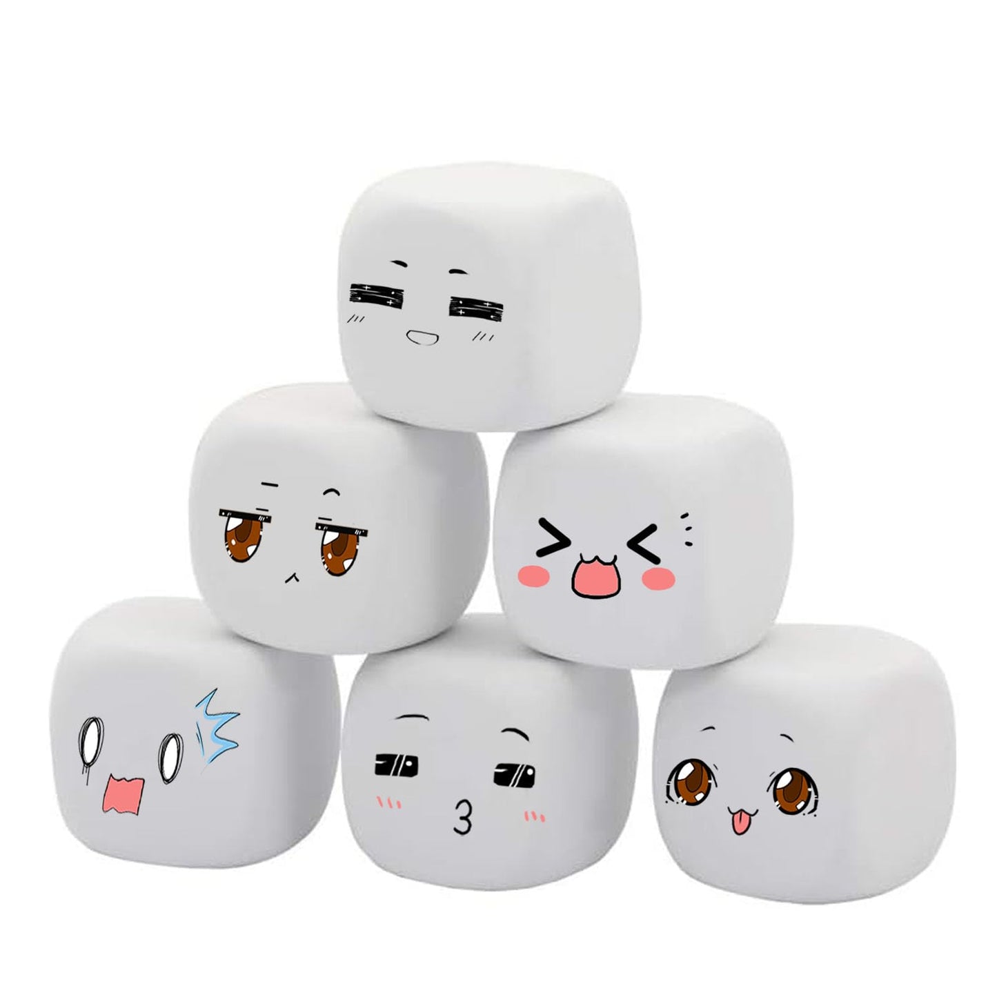 Qidiwin White EVA Foam Dice – 12-Pack for Kids Creative Play (1.96 in / 5 cm)