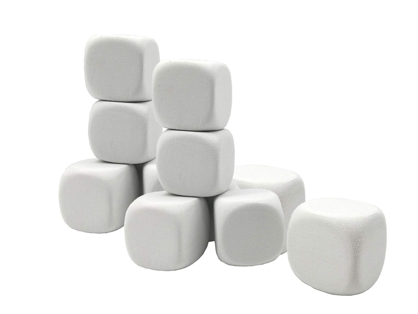 Qidiwin White EVA Foam Dice – 12-Pack for Kids Creative Play (1.96 in / 5 cm)